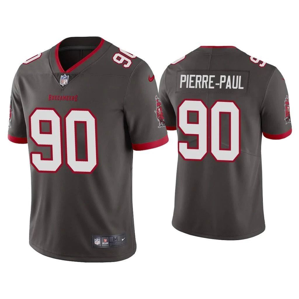 Men Tampa Bay Buccaneers #90 Jason Pierre-Paul Nike Grey Vapor Limited NFL Jersey.